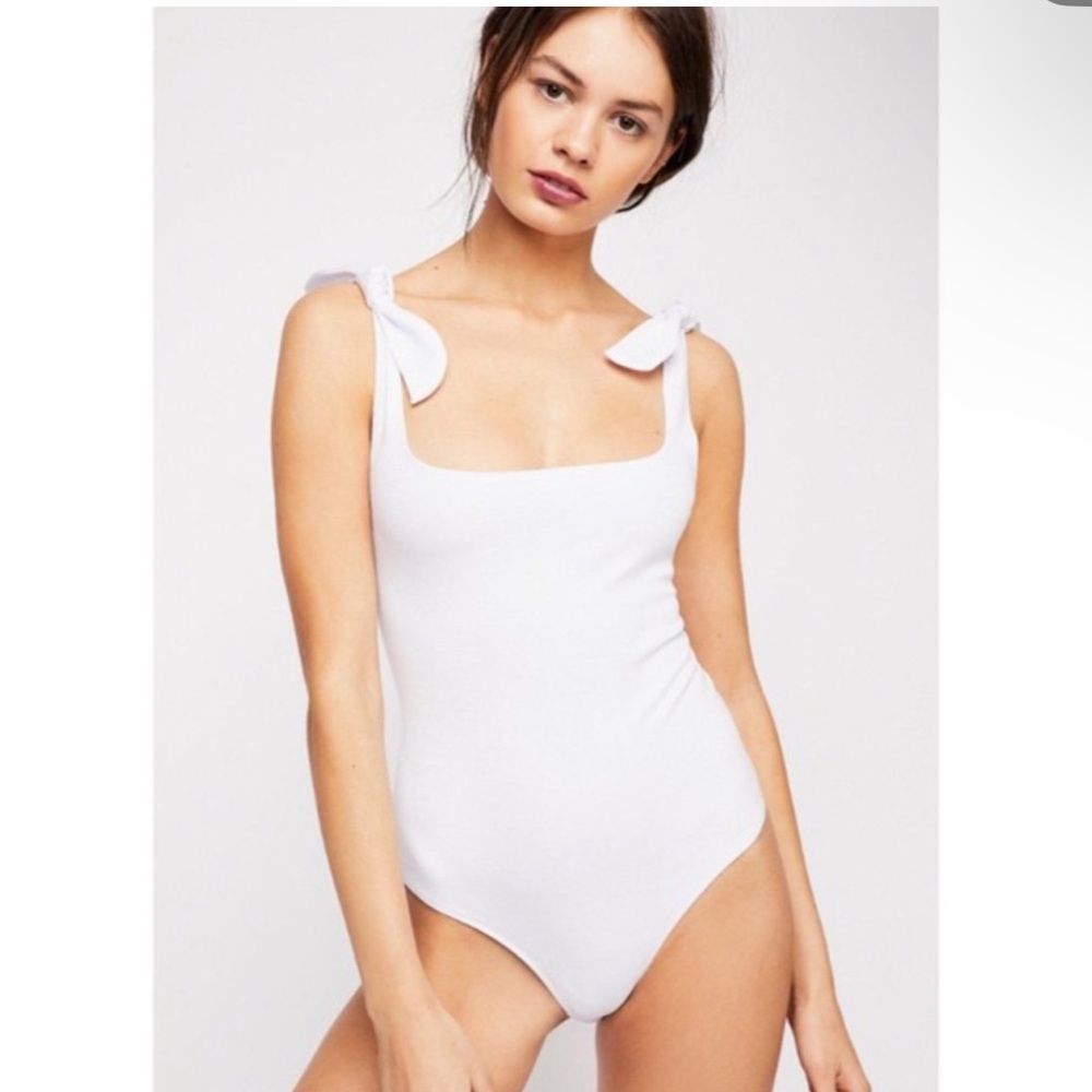 Free People Movement white tie bodysuit